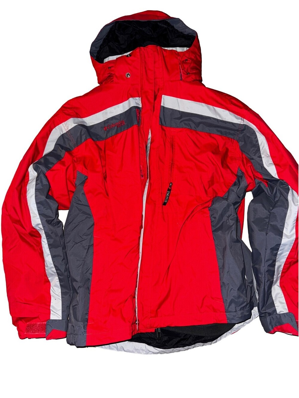 Columbia Interchange Jacket Men's Red Gray Hooded Ski Snow Coat